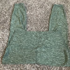 All in Motion variegated olive cross front legging will be donated 5/2024